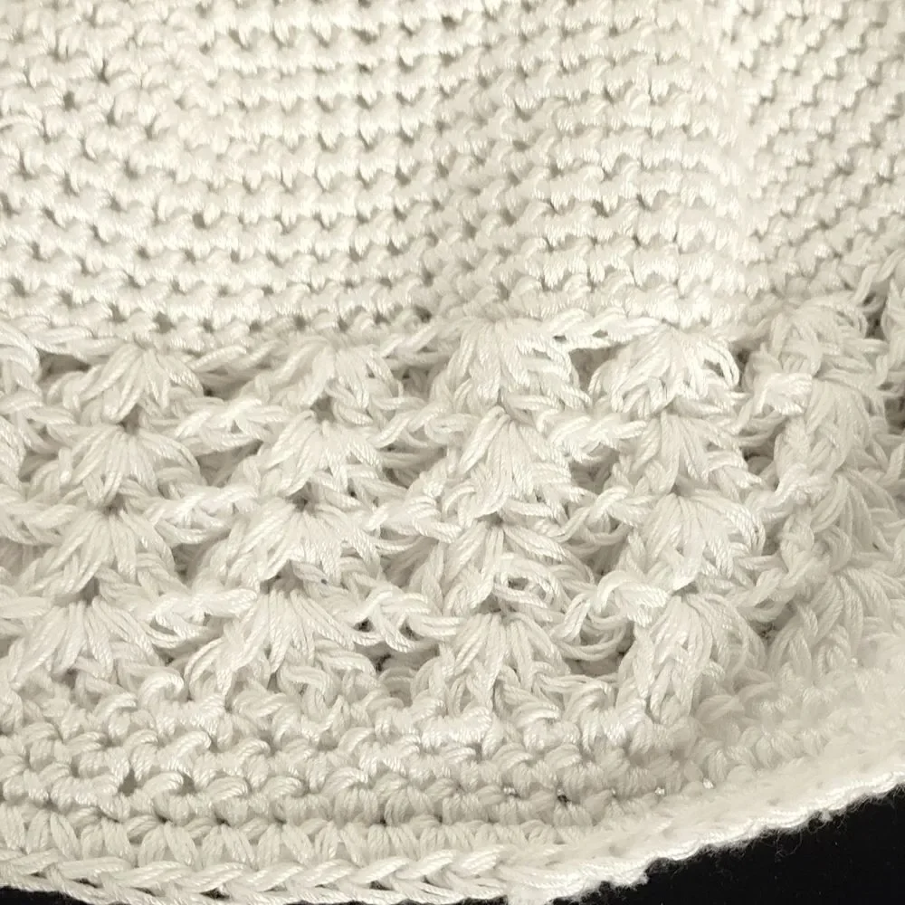 Handmade White Crocheted Baby Beanie
